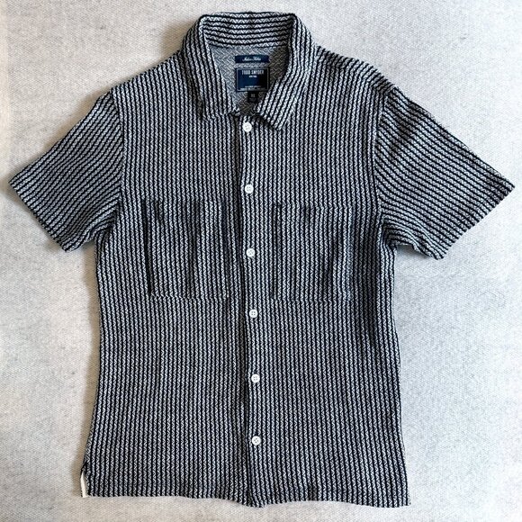 Todd Snyder Black & White Knit Polo Shirt
